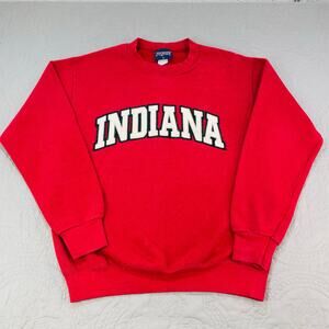 Vintage JanSport Sweatshirt Indiana‎ Small Red Crewneck Pullover Spell Hoosiers